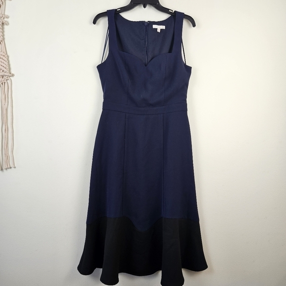 HARLYN Colorblock Hem Midi Cocktail Dress Size Medium Career Office Work ready - Picture 3 of 9